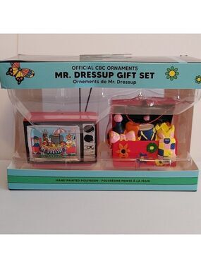 Main and Local Mr. Dressup Ornament Gift Set Pack of 2 CBC BNIP